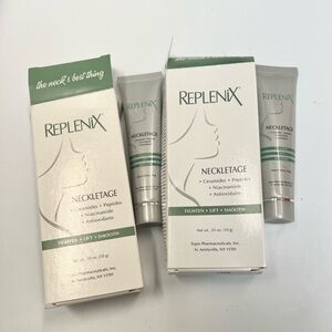 2 * Replenix Neckletage Anti Aging Cream Tighten Lift Smooth 0.35 Oz./10g NIB